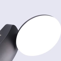 Lámpara de pared minimalista moderna de aluminio para jardín, resistente al agua, con forma de media luna.