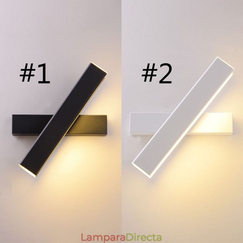 Lámpara de pared giratoria para mesita de noche, de aluminio.