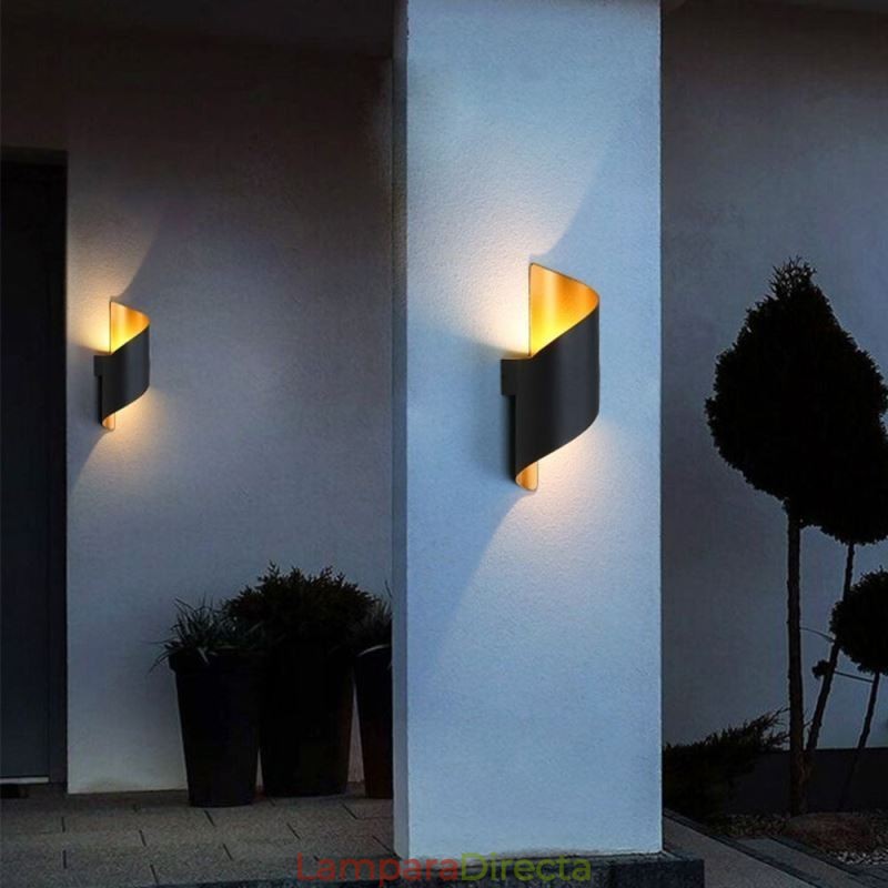Apliques de pared de aluminio Lámpara de pared impermeable Patio Porche