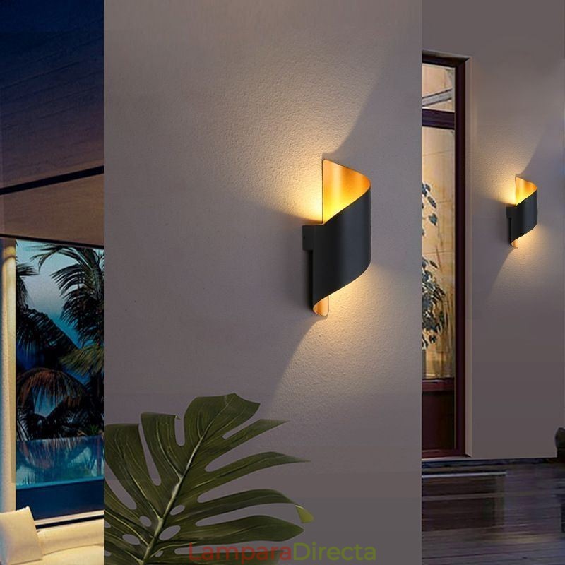 Apliques de pared de aluminio Lámpara de pared impermeable Patio Porche