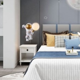 Aplique de pared moderno con diseño de astronauta creativo de resina para niños