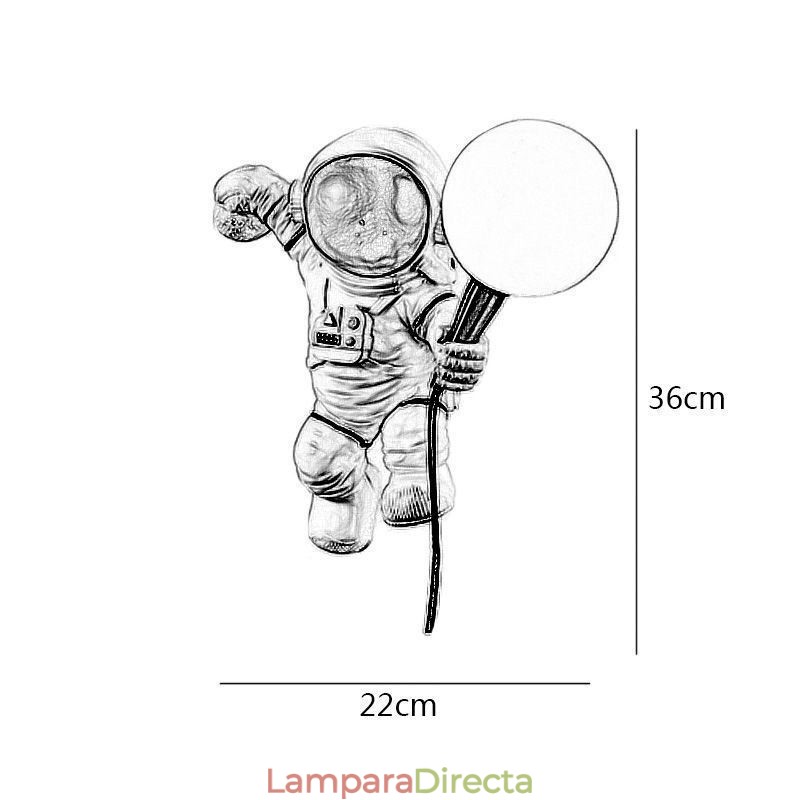 Aplique de pared moderno con diseño de astronauta creativo de resina para niños