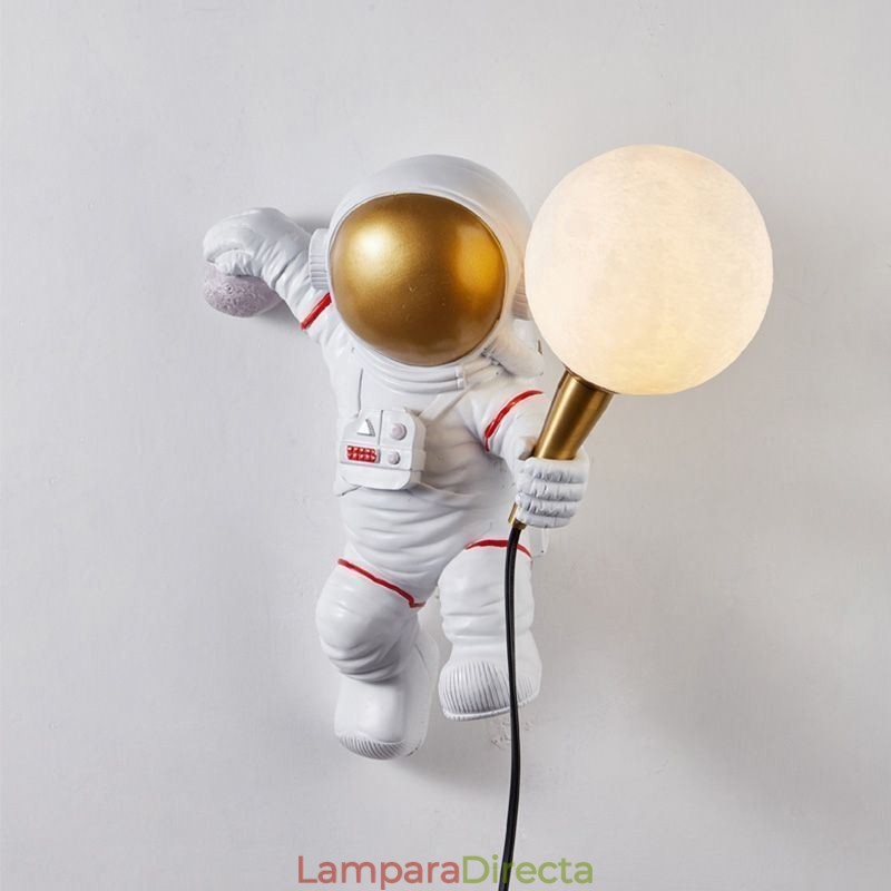 Aplique de pared moderno con diseño de astronauta creativo de resina para niños