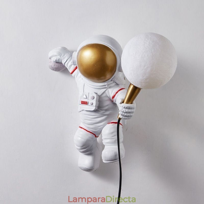 Aplique de pared moderno con diseño de astronauta creativo de resina para niños