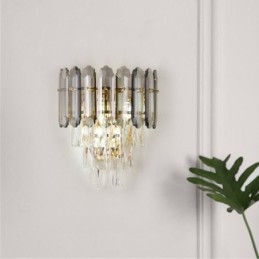 Aplique de pared de cristal, lámpara de pared moderna de cristal K9