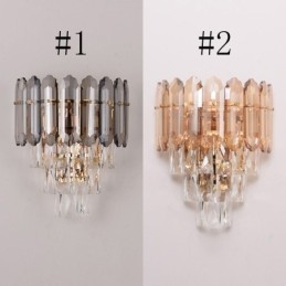 Aplique de pared de cristal, lámpara de pared moderna de cristal K9