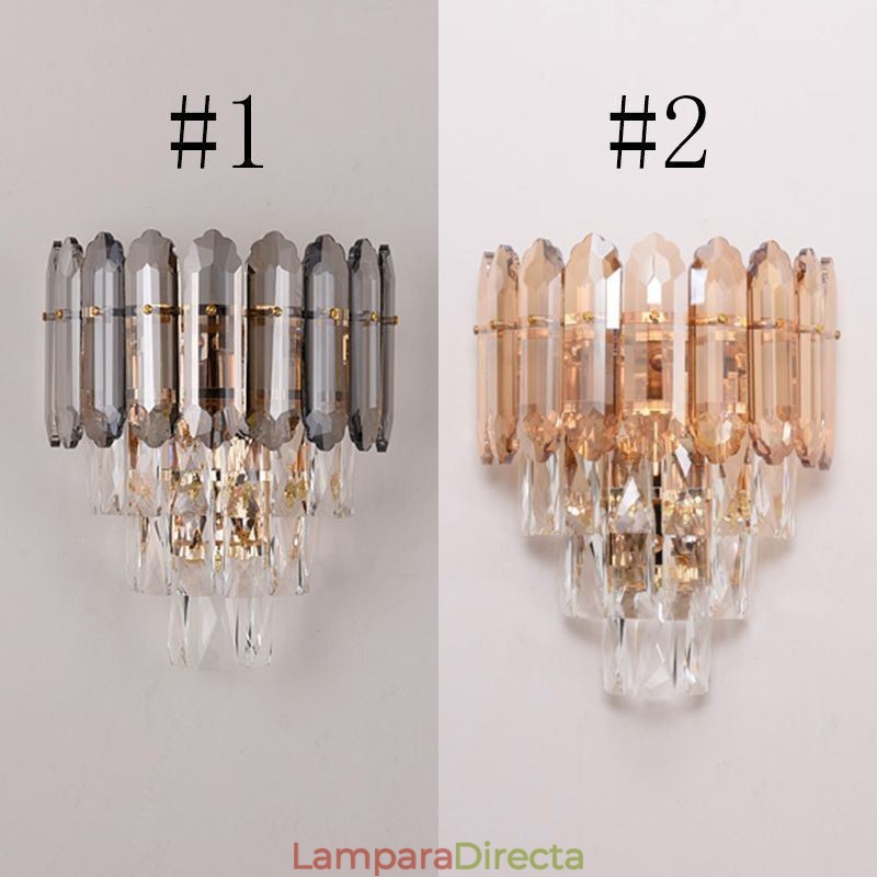 Aplique de pared de cristal, lámpara de pared moderna de cristal K9