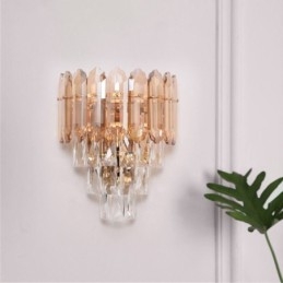 Aplique de pared de cristal, lámpara de pared moderna de cristal K9