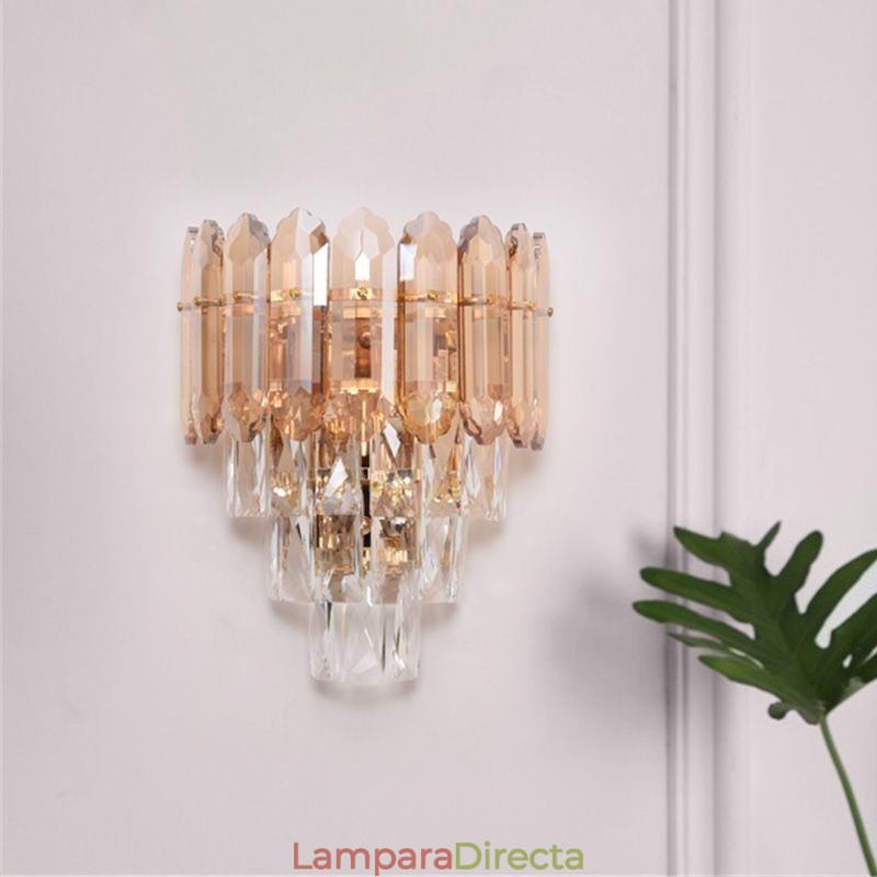 Aplique de pared de cristal, lámpara de pared moderna de cristal K9