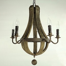 Lámpara de araña de 5 luces, estilo vintage, retro, estilo campestre, para salón o comedor, de metal.
