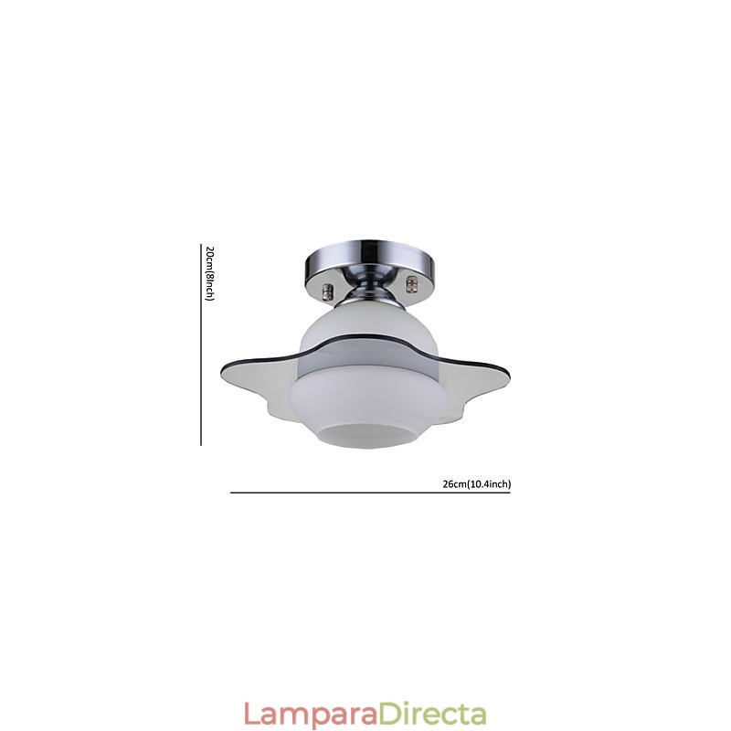 Lámpara de techo moderna empotrada de 1 luz, contemporánea, de metal