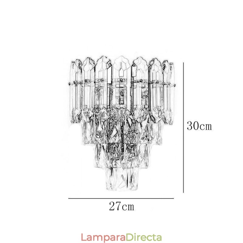 Aplique de pared de cristal, lámpara de pared moderna de cristal K9