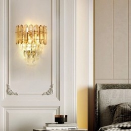 Aplique de pared de cristal, lámpara de pared moderna de cristal K9