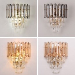 Aplique de pared de cristal, lámpara de pared moderna de cristal K9