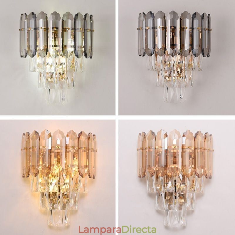 Aplique de pared de cristal, lámpara de pared moderna de cristal K9