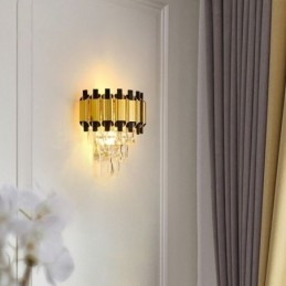 Aplique de pared moderno de cristal colgante con cableado de 11,81" de alto