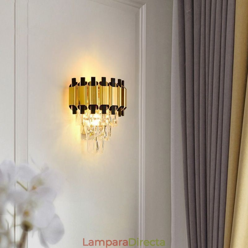 Aplique de pared moderno de cristal colgante con cableado de 11,81" de alto