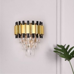Aplique de pared moderno de cristal colgante con cableado de 11,81" de alto
