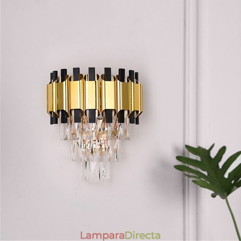 Aplique de pared moderno de cristal colgante con cableado de 11,81" de alto