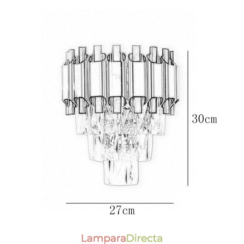 Aplique de pared moderno de cristal colgante con cableado de 11,81" de alto