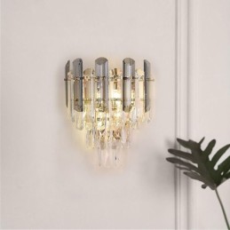 Apliques de pared europeos, luces de pared de cristal para baño
