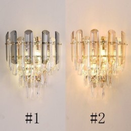 Apliques de pared europeos, luces de pared de cristal para baño