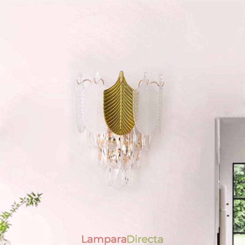 Aplique de pared de cristal moderno, base 2X