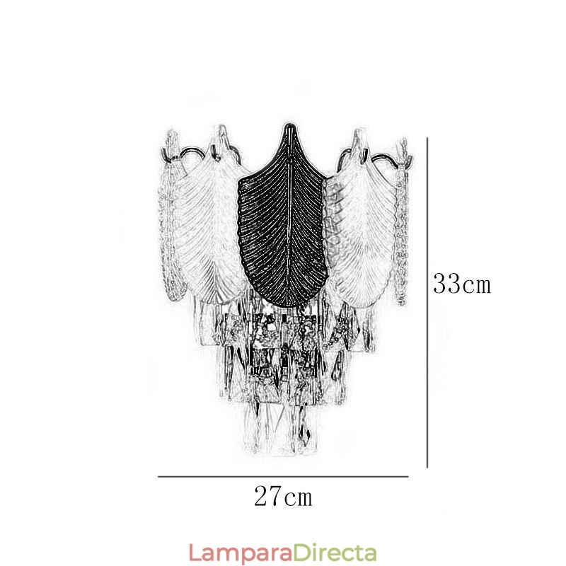 Aplique de pared de cristal moderno, base 2X