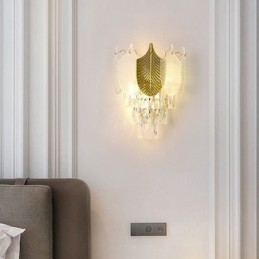 Aplique de pared de cristal moderno, base 2X