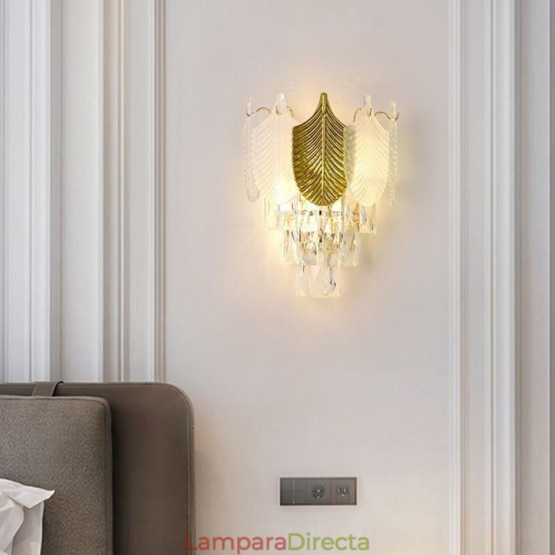 Aplique de pared de cristal moderno, base 2X