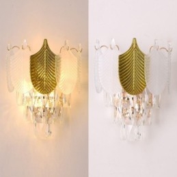 Aplique de pared de cristal moderno, base 2X