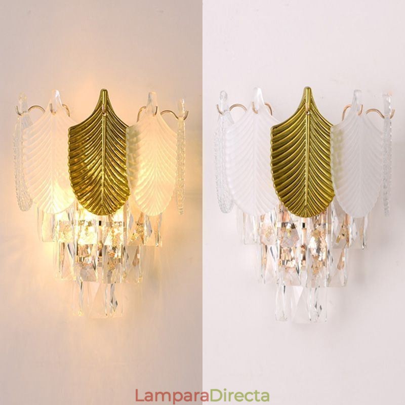 Aplique de pared de cristal moderno, base 2X