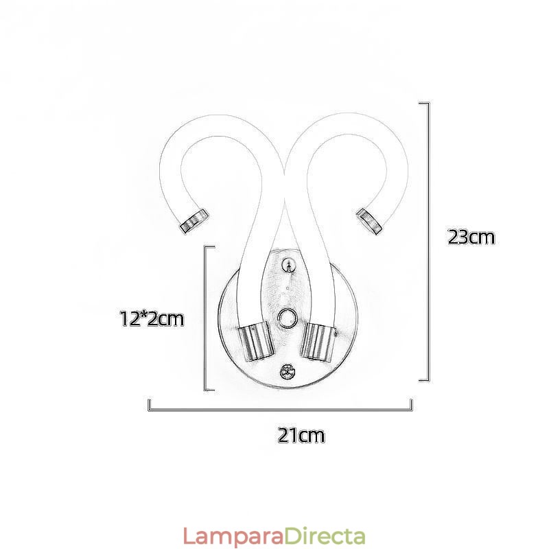 Lámpara de pared moderna con diseño creativo de cuerno de oveja de cobre, 2 luces