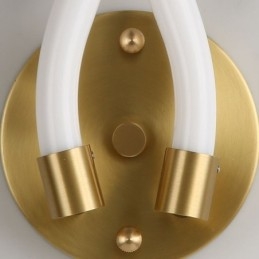 Lámpara de pared moderna con diseño creativo de cuerno de oveja de cobre, 2 luces