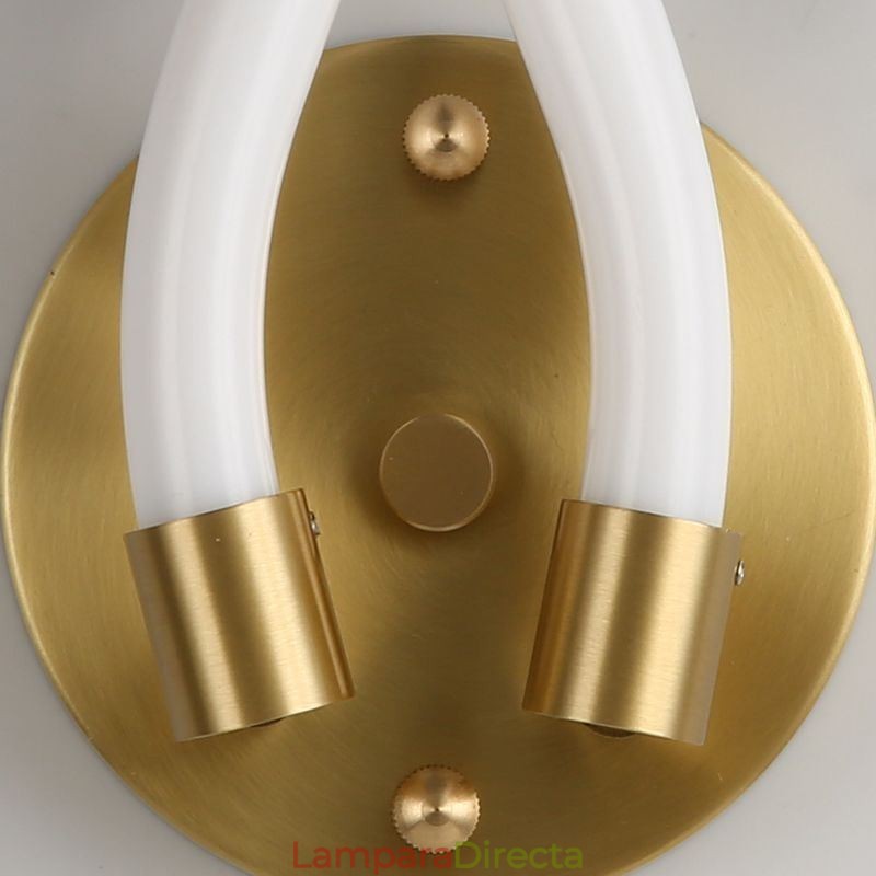 Lámpara de pared moderna con diseño creativo de cuerno de oveja de cobre, 2 luces