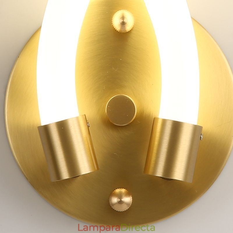 Lámpara de pared moderna con diseño creativo de cuerno de oveja de cobre, 2 luces