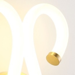 Lámpara de pared moderna con diseño creativo de cuerno de oveja de cobre, 2 luces