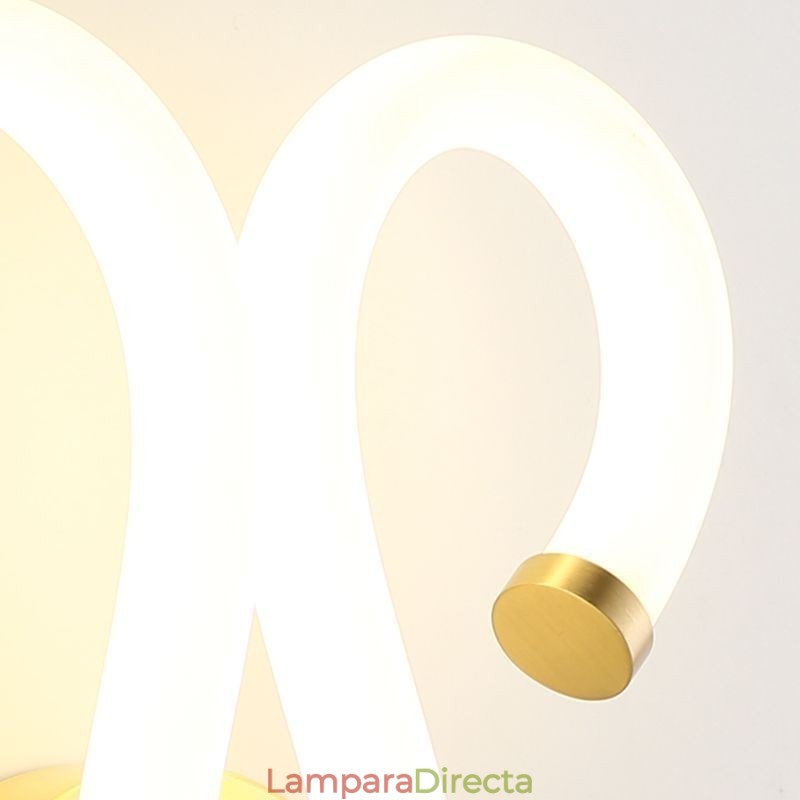 Lámpara de pared moderna con diseño creativo de cuerno de oveja de cobre, 2 luces