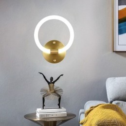 Apliques de pared modernos con anillo redondo y atenuación tricolor