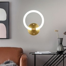 Apliques de pared modernos con anillo redondo y atenuación tricolor