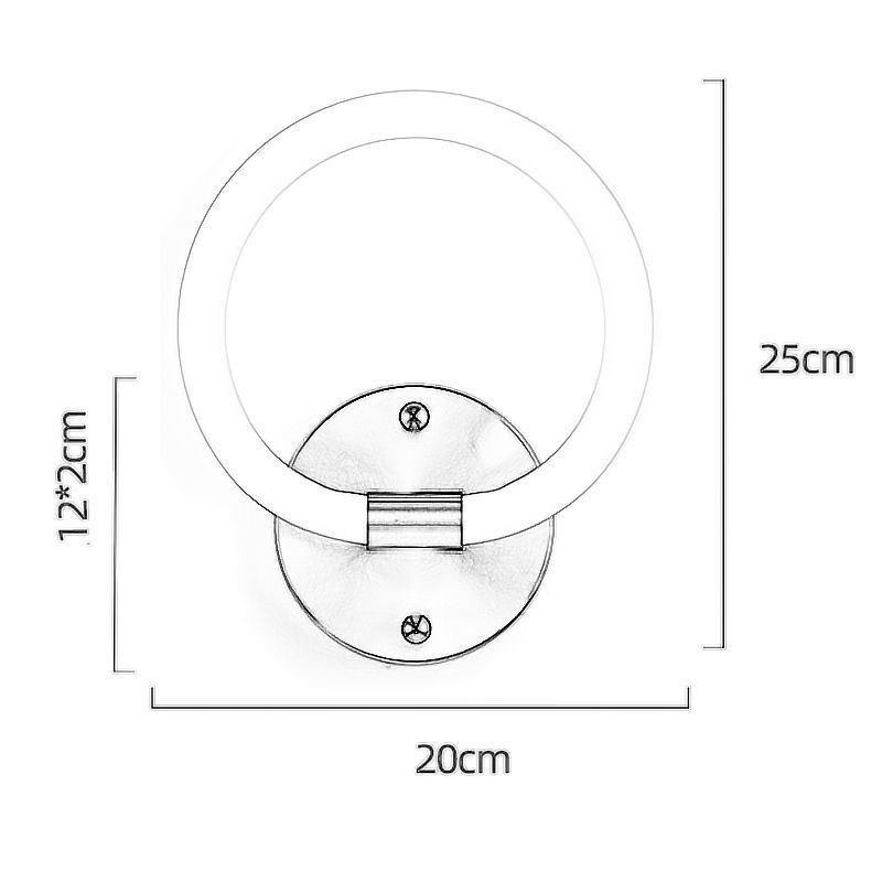 Apliques de pared modernos con anillo redondo y atenuación tricolor