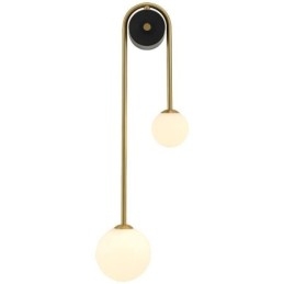Aplique de pared de vidrio con forma de globo, iluminación moderna de latón.