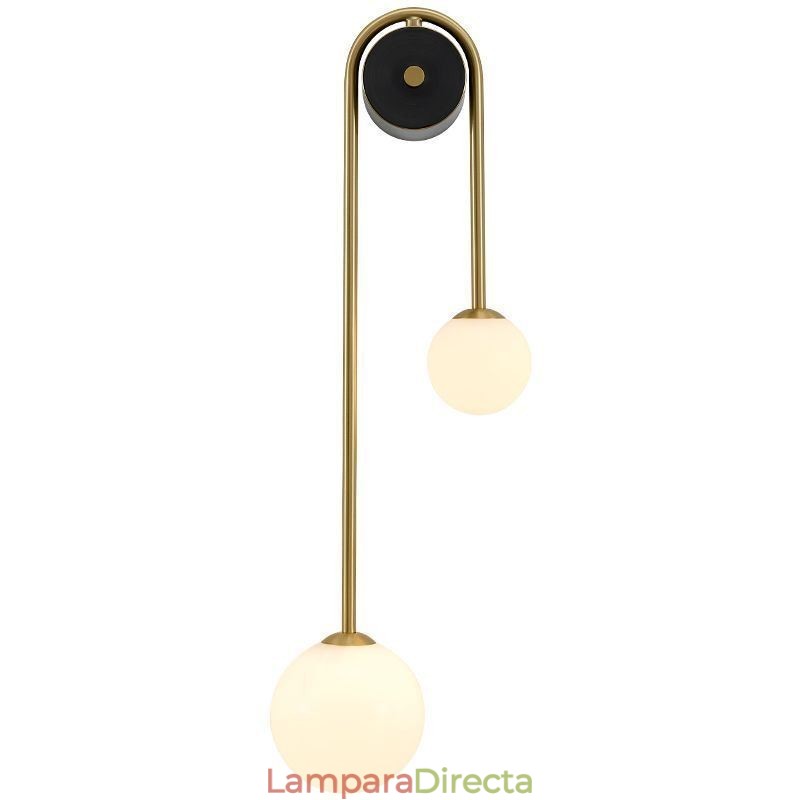 Aplique de pared de vidrio con forma de globo, iluminación moderna de latón.