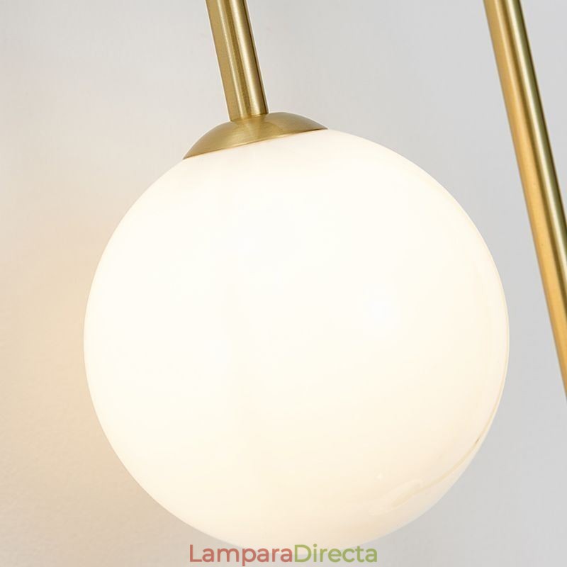 Aplique de pared de vidrio con forma de globo, iluminación moderna de latón.