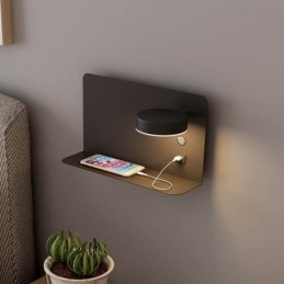 Lámpara de pared giratoria con puerto de carga USB