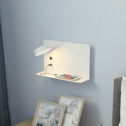 Lámpara de pared giratoria con puerto de carga USB