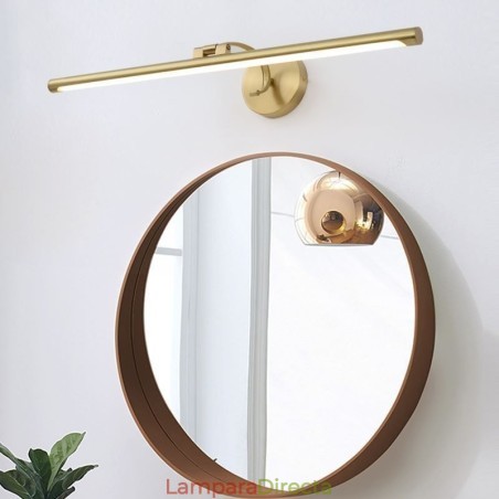 Lámpara de pared de acrílico y latón con luz frontal de espejo nórdico Lámpara de pared de acrílico y latón con luz frontal de espejo nórdico