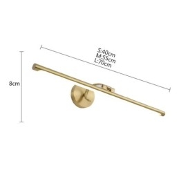 Lámpara de pared de acrílico y latón con luz frontal de espejo nórdico