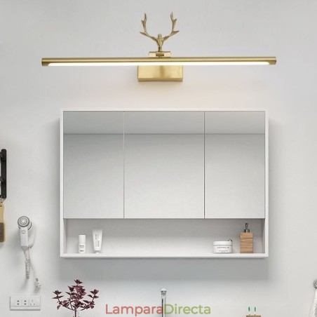 Lámpara de pared nórdica de latón con espejo y luz frontal Lámpara de pared nórdica de latón con espejo y luz frontal