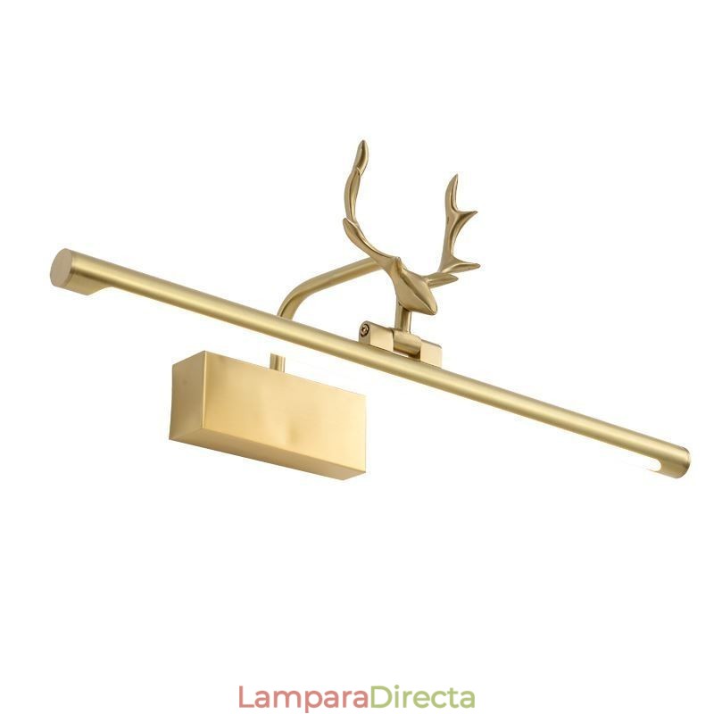 Lámpara de pared nórdica de latón con espejo y luz frontal